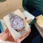 High Replica Rolex Datejust  Watch Pink Face Stainless Steel strap Diamonds Bezel  31mm_th.jpg